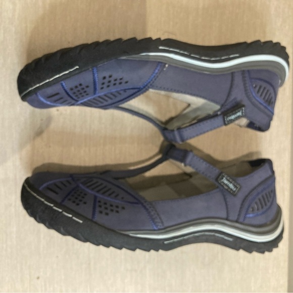 JAMBU Sz 7 Bridget Leather Pop Stitching Comfort Secure Closure T-post Sandals - Picture 13 of 14